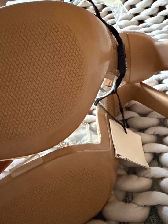 Zara Clear PVC Sandals with Rhinestone Buckle in Tan - Picture 7 of 9